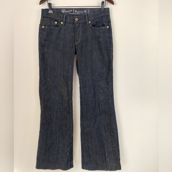 Levi's Denim - Levi's Capital E Wide Leg Womens Jeans Size 28 Anita Mid Rise Raw Denim Retro